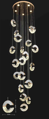Modern Loft Chandelier Design C-type Acrylic Chandelier For Minimalist Ceiling Chandelier In Living Room Staircase Lighting