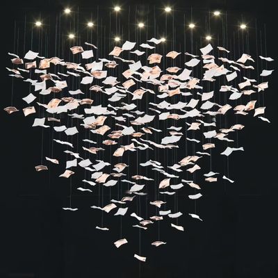 Custom-Made Large Foyer Chandelier Lighting Glass Art Design Banquet Light Crystal Chandelier