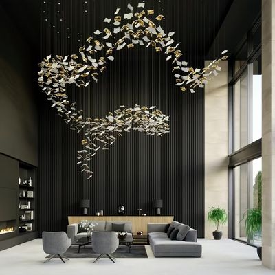 Custom-Made Large Foyer Chandelier Lighting Glass Art Design Banquet Light Crystal Chandelier