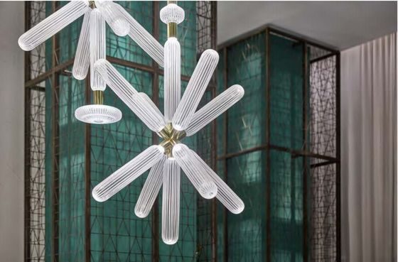 Custom Large LED Chandelier Lamp Vintage Style Iron Metal Pendants Glass Residential Hotel Lobby Decor Hanging Installation Bulb