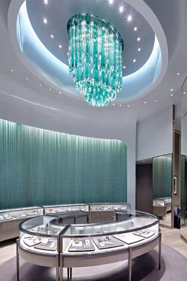 Jewelry Store Ceiling  Blue Green Icefall Handmade Blown Icicles Custom Stalagite Chandelier Hotel Lobby Villa Chandelier Engineering Lamps Non-standard Custom