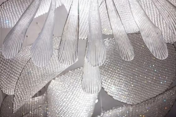 Light Luxury Simple Non-standard Engineering Lamp Glass Staircase Chandelier Hotel Lobby Sales Department Sand Table Crystal Lamp