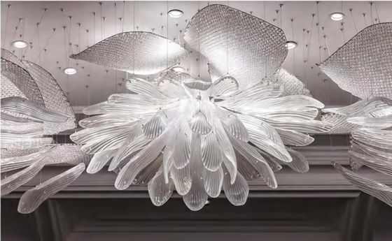 Light Luxury Simple Non-standard Engineering Lamp Glass Staircase Chandelier Hotel Lobby Sales Department Sand Table Crystal Lamp