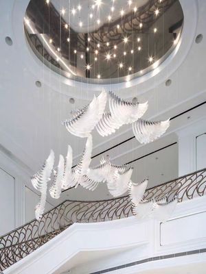 Hotel Lobby Chandelier Angel Wings Wings Artistic Modeling Villa Pick Empty Hall Duplex Staircase Lamps