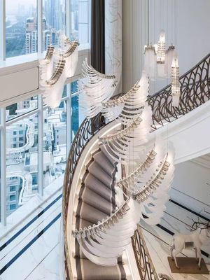 Hotel Lobby Chandelier Angel Wings Wings Artistic Modeling Villa Pick Empty Hall Duplex Staircase Lamps