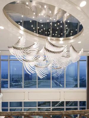 Hotel Lobby Chandelier Angel Wings Wings Artistic Modeling Villa Pick Empty Hall Duplex Staircase Lamps
