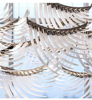 Hotel Lobby Chandelier Angel Wings Wings Artistic Modeling Villa Pick Empty Hall Duplex Staircase Lamps
