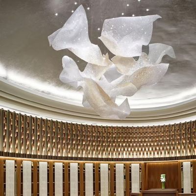 Custom Project Ceiling Chandelier Stainless Steel Ribbon Large Club Hall Center Decoration Chandelier Engineering Lamp