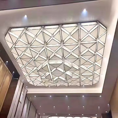 Rectangular Geometric Pattern LED Lamp Aluminum Body Chandelier For Restaurant Restaurant Project