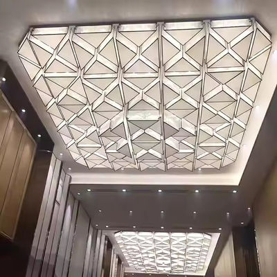 Rectangular Geometric Pattern LED Lamp Aluminum Body Chandelier For Restaurant Restaurant Project