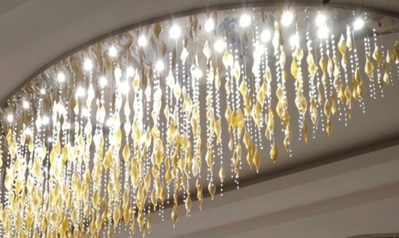 Led Ceiling Chandelier Luxury Art 1 Piece Glass Pendant Light Hand Blown Glass Chandelier Gold Crystal Hotel Villa Custom Modern