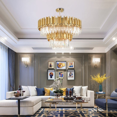 Gold Copper Brass Customizable Large Foyer Chandeliers For Any Space Style
