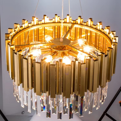 Gold Copper Brass Customizable Large Foyer Chandeliers For Any Space Style