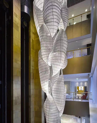 Non-Standard Engineering Custom Lighting Fixtures Large Crystal Banquet Hall Hollow Leaf Chandelier Custom Stairwell Long Chandelier LED Chandelier Pendant Chandelier Lights