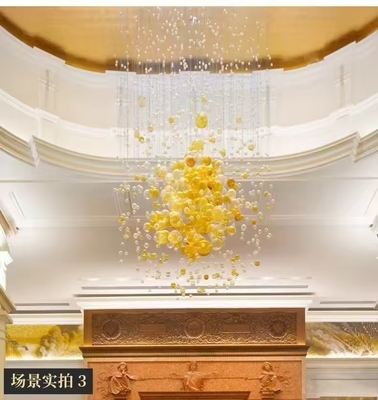 Modern Design Crystal Stone Chandelier for Home LED Glass Ball Lamp for Hotel Restaurant Mall Lobby AC Power Source