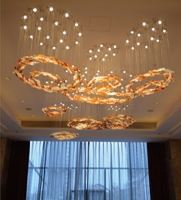 Non-standard Customized Glass Small Fish Hotel Lobby Lighting Sales Department Sand Table Chandelier