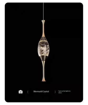 Villa Duplex Staircase Chandelier Long Chandelier Light Luxury Mermaid Crystal New Small Apartment Revolving Chandelier