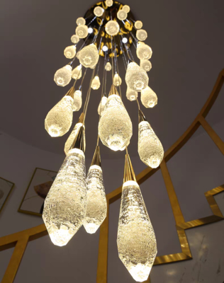 Modern LED 36-Lights Chandelier High Ceiling Hanging Fixture for Entryway Staircase Foyer Hallway Dining Room