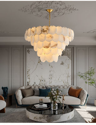 Marble Brass Chandelier Alabaster Chandeliers Lights for Living Room Bedroom Chandelier Luxury