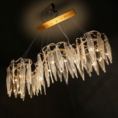 High-End Club Bespoke Pendant Chandelier Light Custom Bronze Crystal Hanging Fixture Lounge