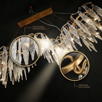 Modern Marble Crystal Pendant Chandelier Light Minimalist Hanging Fixture Hotel Villa Club Decor