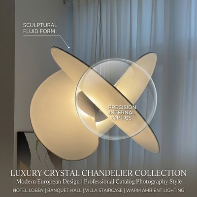 Large Foyer Chandelier Custom Made Crystal Pendant Lights High Ceiling Modern European LED Ceiling Lamp For Grand Lobby