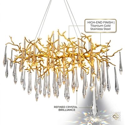 Modern Pendant Light Custom Made Golden Metal Body Adjustable Color Temperature 3000-6500K For Dining Room