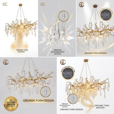 Custom Crystal Ring Chandelier Circular Ceiling Pendant Light For Luxury Villa Living Room Hotel Lobby