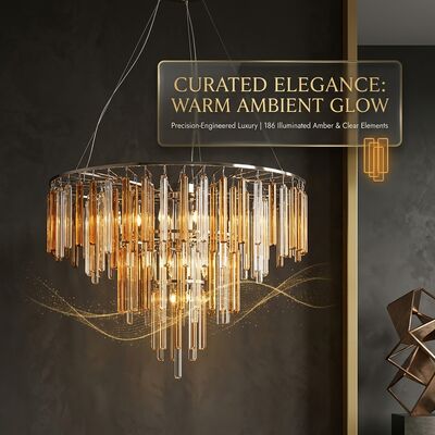 Custom 40W LED Maple Leaf Chandelier Modern Glass Pendant Light For Luxury Villa Dining Room Decor