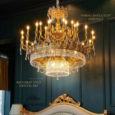 High End European Style Crystal Candle Chandelier 220-240V for Museum Historic Building