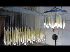 View OEM LED Glass Flower Ceiling Light Soft Brightness Wear Proof Demo