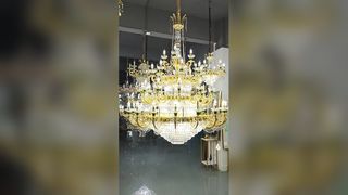 View High Quality Brass Commercial Chandelier Lighting E14 Light Source Demo