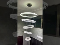Modern Customized Pendant Light Led Crystal Ring Chandelier
