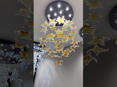 Non Standard Customized Glazed Maple Leaf Chandelier Hotel Banquet Art Decoration Engineering Light