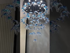 Glaze Art Ocean Theme Glass Fish Chandelier Creative Decorative Chandelier