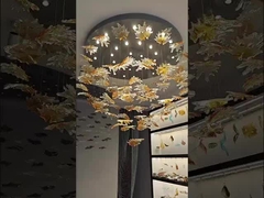 Non Standard Customized Glazed Maple Leaf Chandelier Hotel Banquet Art Decoration Engineering Light