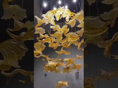 Indoor Decoration Chandelier Hotel Villa Staircase Glass LED Pendant Light
