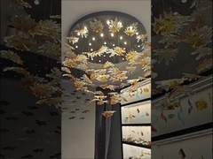 Loft Building Staircase Crystal Pendant Lamp With Transparent Design And Iron Work Material