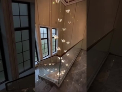 Nordic Light Luxury Silver Mountain Crystal Chandelier for Villa Duplex Stairwell