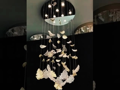 Modern LED Crystal Wave Large Foyer Chandelier Light Custom OEM ODM