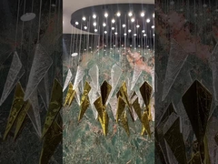3000K-6500K Color Temperature Crystal Chandelier LED Ring for Modern Hotel Lobby Staircase Villa