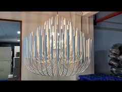Customized Large Foyer Chandelier K9 Crystals Pendant Lighting Fixture Boat Style