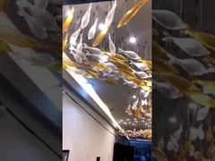 Modern Villa Apartment Living Room Crystal Long Staircase Pendant Lamp With Three Colors Changing Li