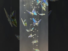 Luxury Artistic Butterfly Glass Ceiling Light Chandeliers For Hotel Villa Restaurant Wedding Decor