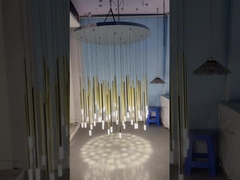 Staircase Rotating Chandelier Tapered Black LED Loft Apartment Tube Chandelier Long Chandelier