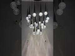 Duplex Loft Apartment Chandelier With Nordic Simple Ball Design And High Living Room
