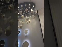 Indoor Villa Hotel Home G4 Bulb Type Aluminum Water Drop Villa Staircase Led Crystal Chandelier