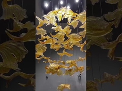 Non Standard Customized Glazed Maple Leaf Chandelier Hotel Banquet Art Decoration Engineering Light