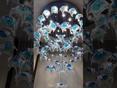 Glaze Art Ocean Theme Glass Starfish Chandelier Creative Decorative Chandelier