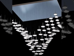 White Magnolia Flower Glass Custom Chandelier For High End Hotel Banquet Hall